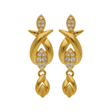 Stylish Curve Pattern Gold Earring Beads